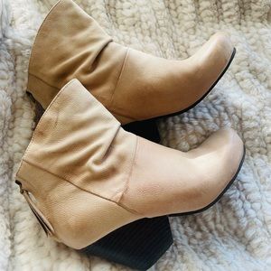 Distressed Genuine Leather Booties